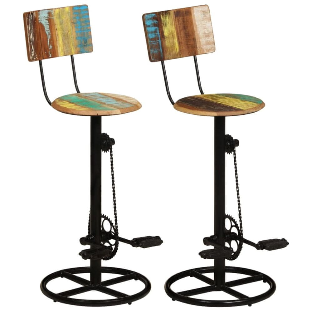Vidaxl Barové stoličky 2 ks recyklovaný masív